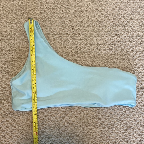 Shein Size Small Aqua Blue Bathing Suit One Shoulder Bikini Top - Picture 2 of 5